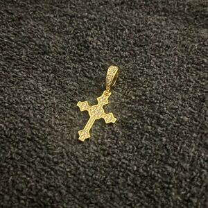 GLD iced out mini cross